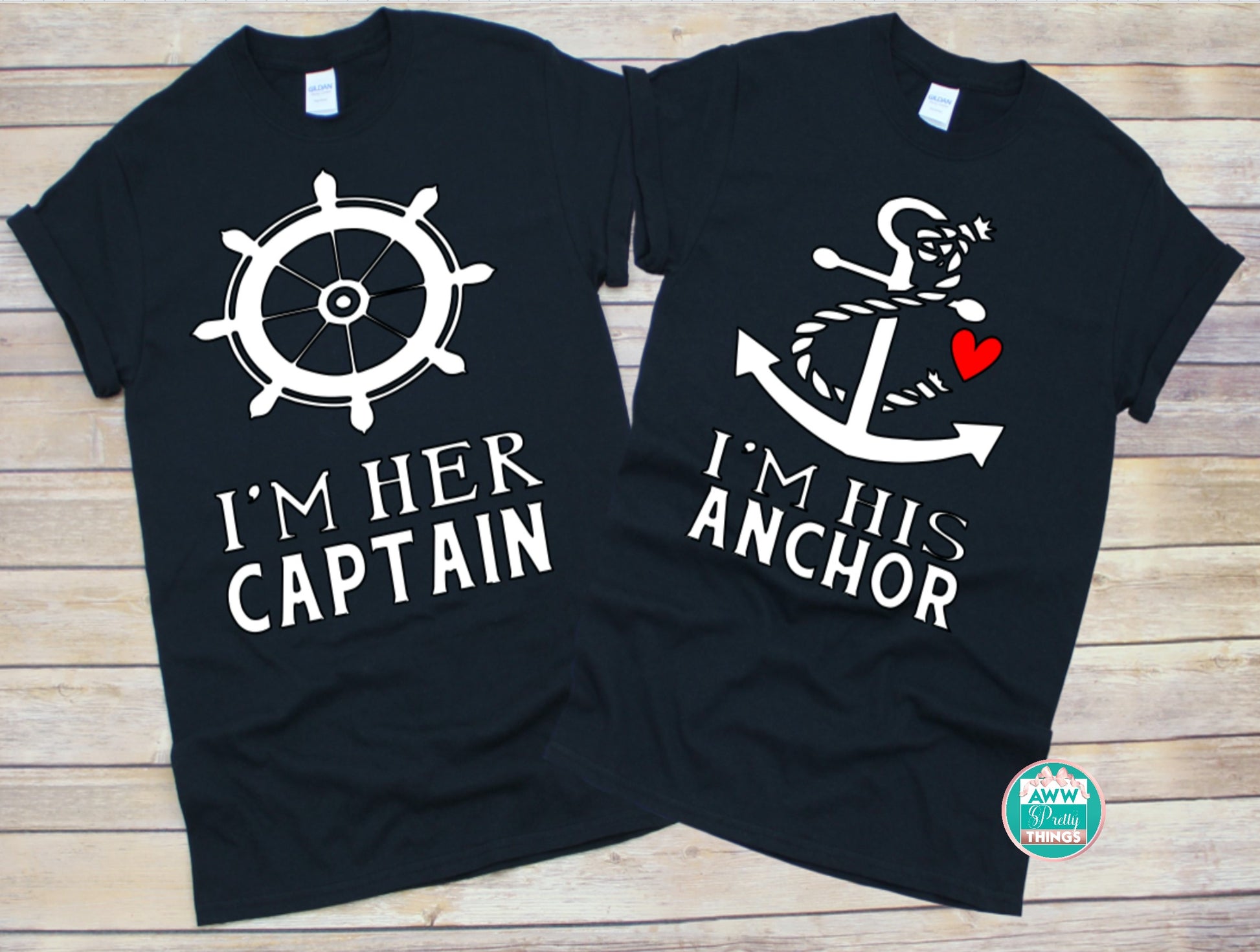 I'm Her Captain I'm His Anchor Couples Shirts
